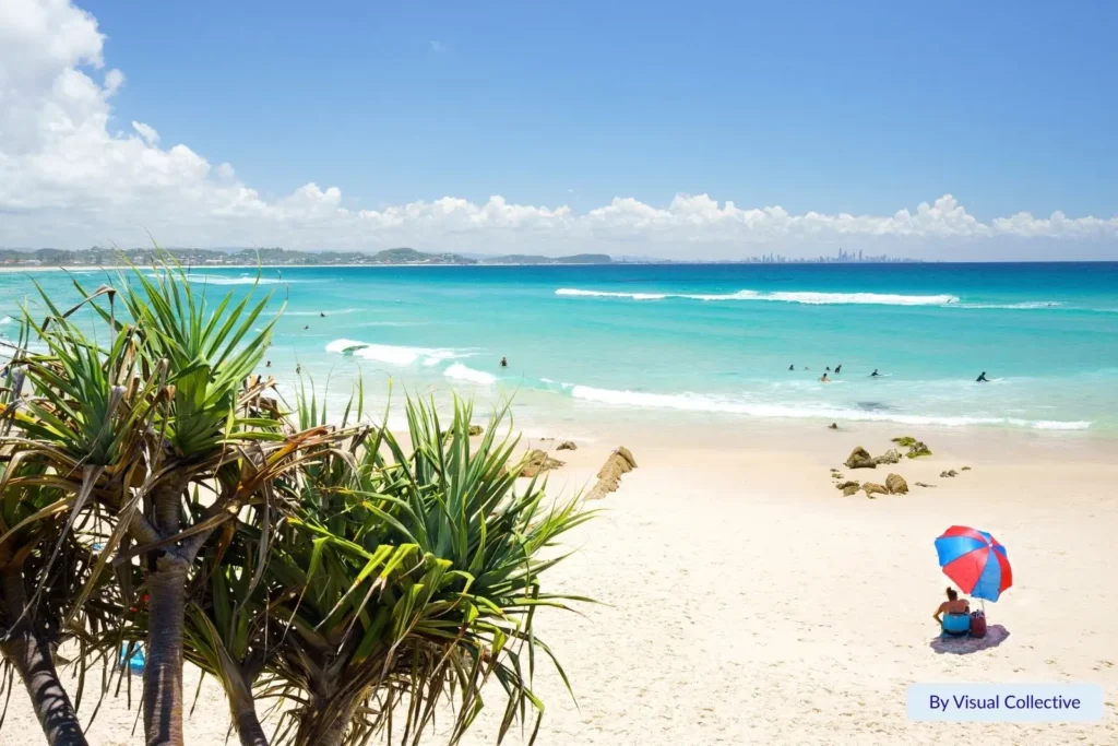Kirra Beach is a famous surfing beach on the gold coast
