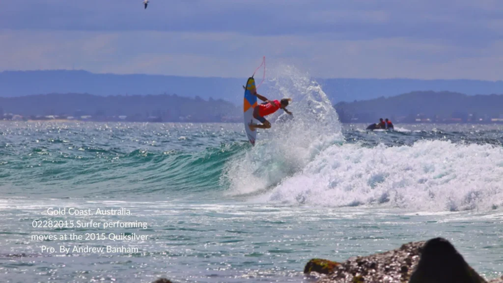 Professional surfer competing at Gold Coast Open Queensland